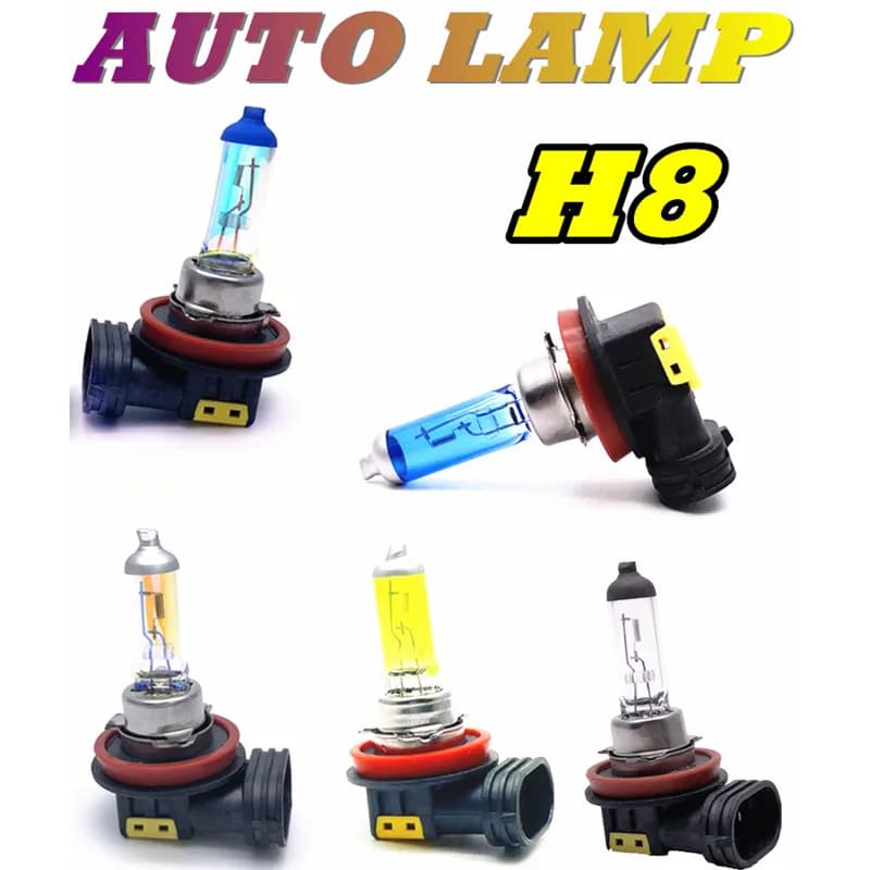 2 Pezzi Lampadine Alogene Auto Serie H8 Luce Arcobaleno Blu Bianca Gialla Faro Fendinebbia 12V35W Luce per Fari Auto