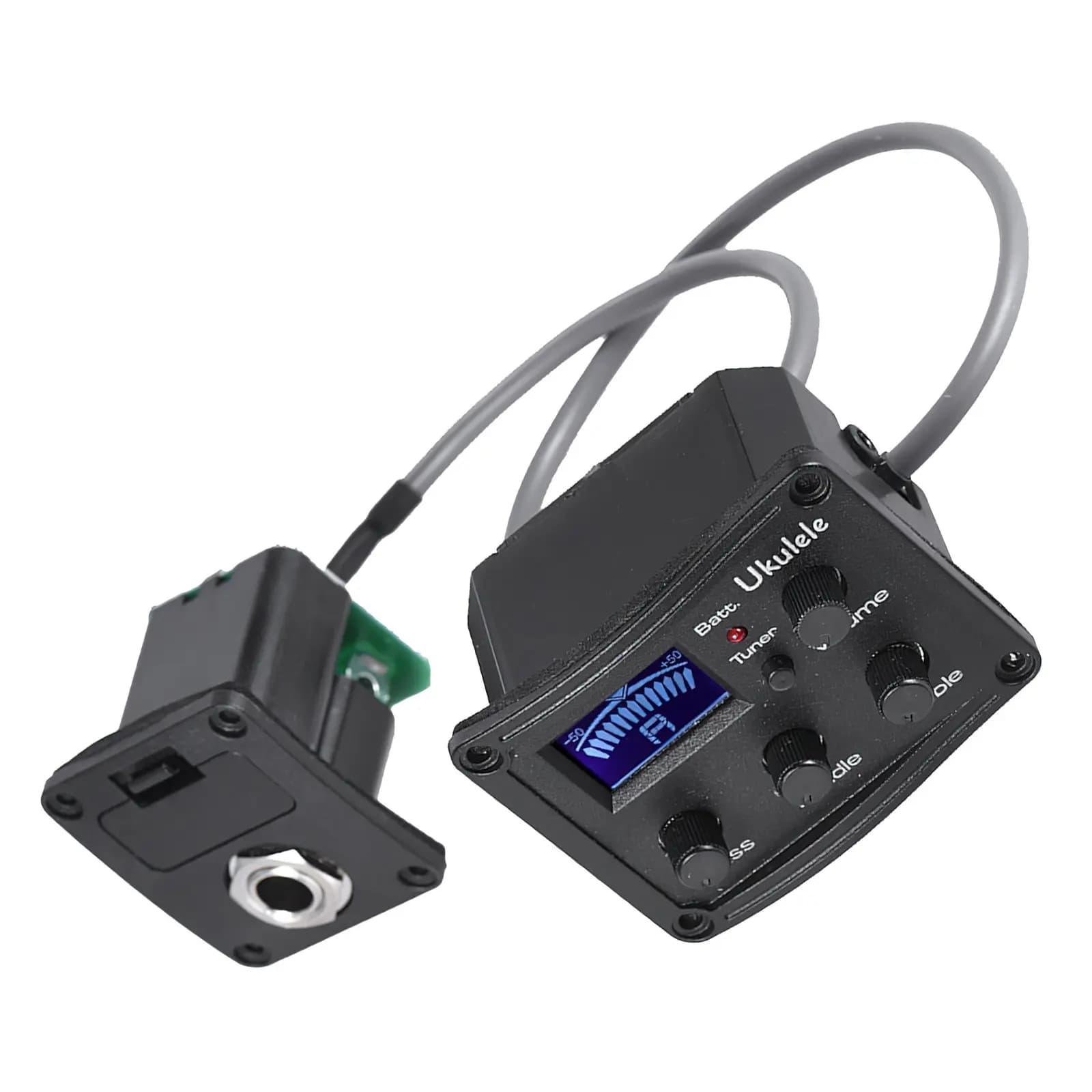 Pickup Elettrico per Ukulele con Preamplificatore EQ a 3 Bande, Display LCD e Metronomo Digitale per Accordatura Chitarra, Pickup Piezoelettrico