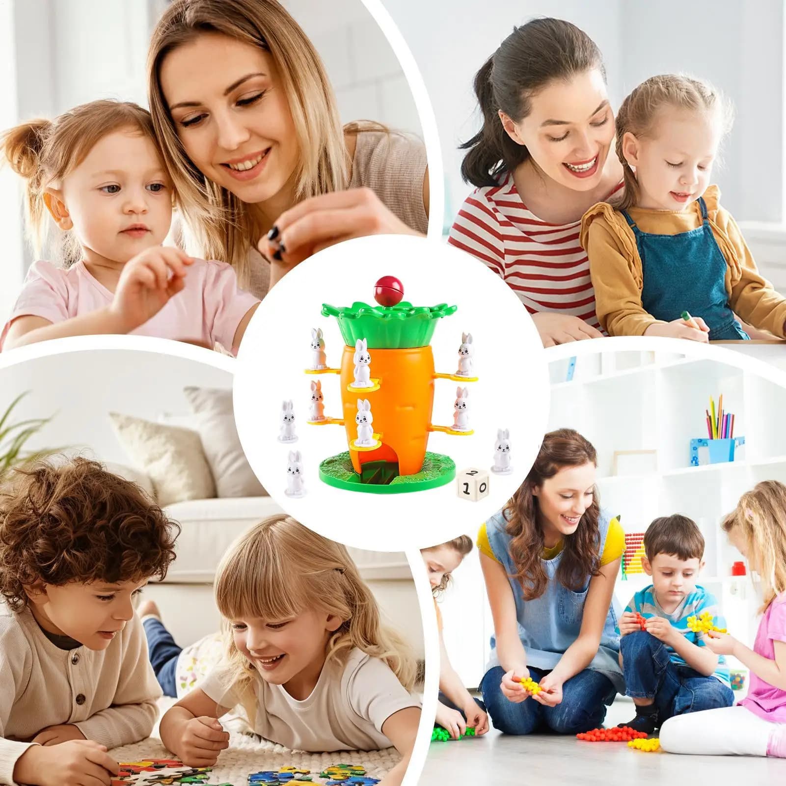 Gioco di Equilibrio per Bambini a Forma di Torre di Carote, Divertente Gioco Puzzle, Set di Giochi da Tavolo Impilabili per il Tempo Libero