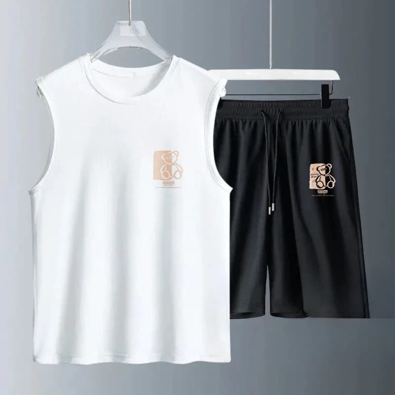 Men's Tank Top Sets 2026 Summer Quick drying beach Sportswear seaside oversize men's chandals sports Breathable running