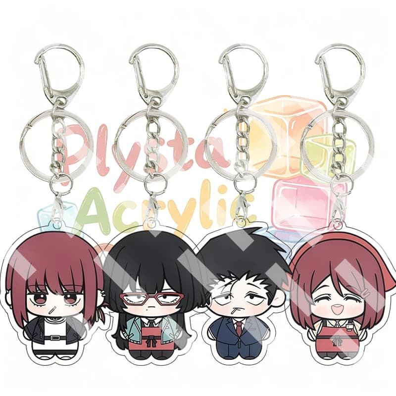 Cartoon The Dangers in My Heart Cute Q Version Acrylic Keychain Anime Characters Sasaki Yamada Keyring Backpack Pendant Charm