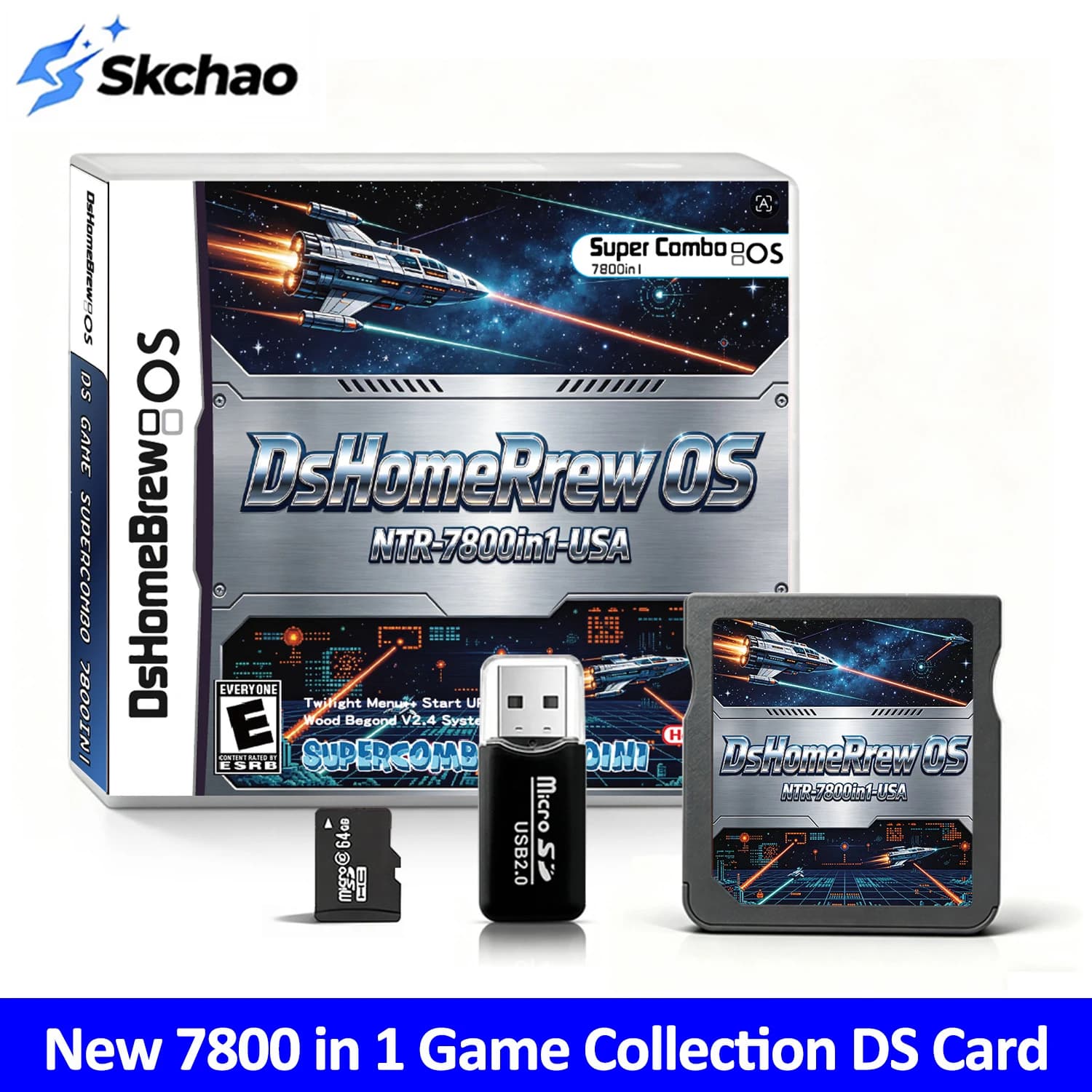 7800 in 1 DsHomeBrew Flash Card DS 3DS Game Collection Retro Video Game Card For NDS/NDSL/NDSI/XL/2DS/3DS/New 3DS XL Console