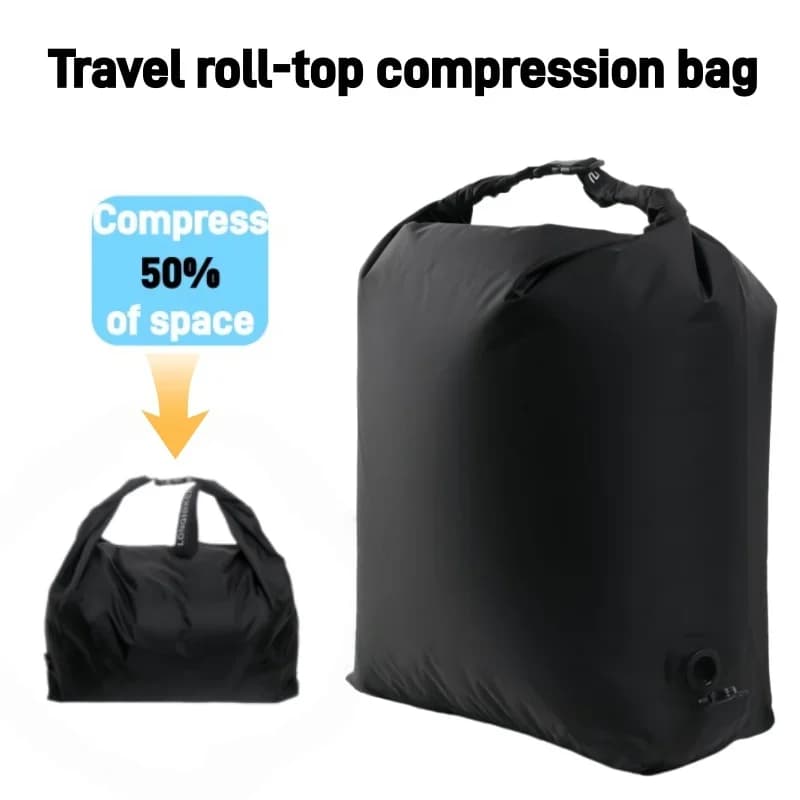 Sacchetto Sottovuoto Portatile Impermeabile Senza Pompa, Design Pieghevole, Grande Capacità per Vestiti, Viaggi, Campeggio e Stoccaggio
