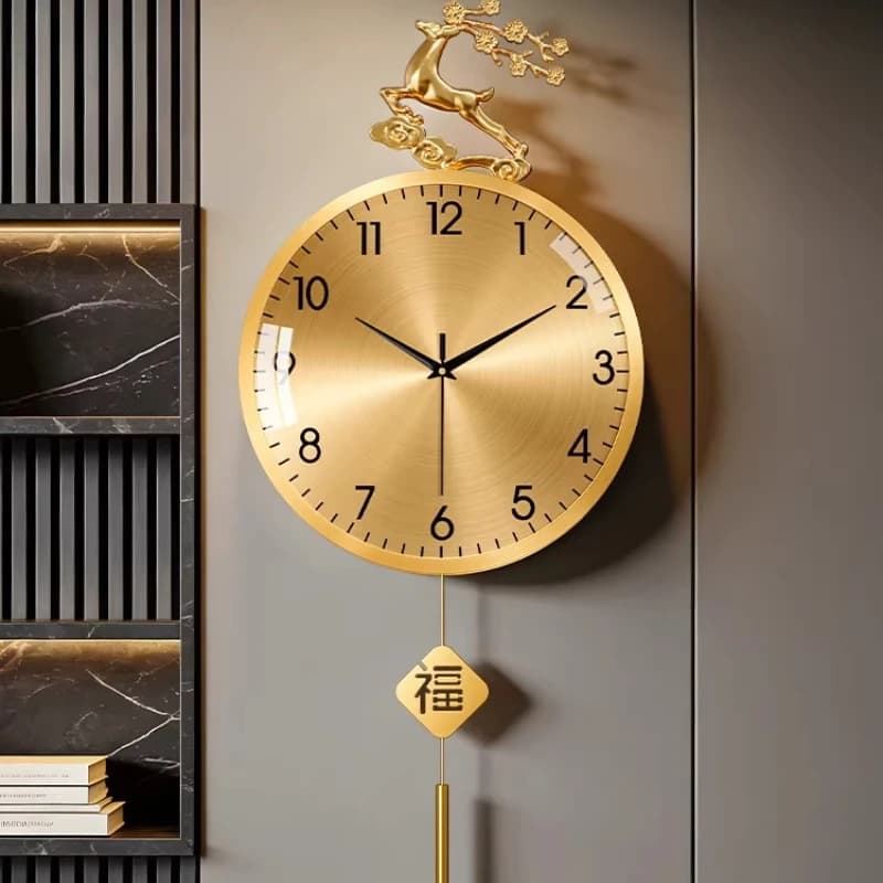 Brass modern luxury wall clock room decoration Home decor High-end elegant wall clock living room reloj de pared furniture