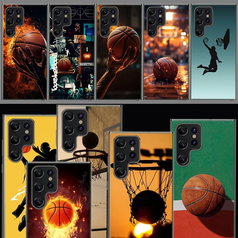 Phone Case Basketball Capa for Samsung S26 Ultra S25 Edge Galaxy S23 S21 S20 S24 FE S22 S10 Plus Cover Transparent TPU Coque