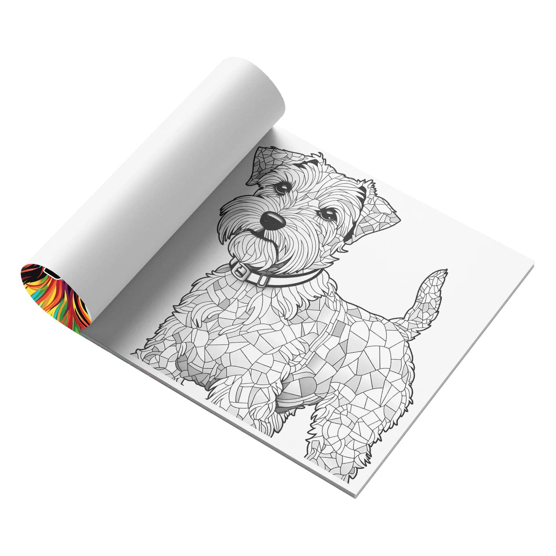 Pop Art Joyful Paws Coloring Book Colorful Shaggy Puppy Yorkshire Terrier Bright Neon Pet Dog Sketch Notebook