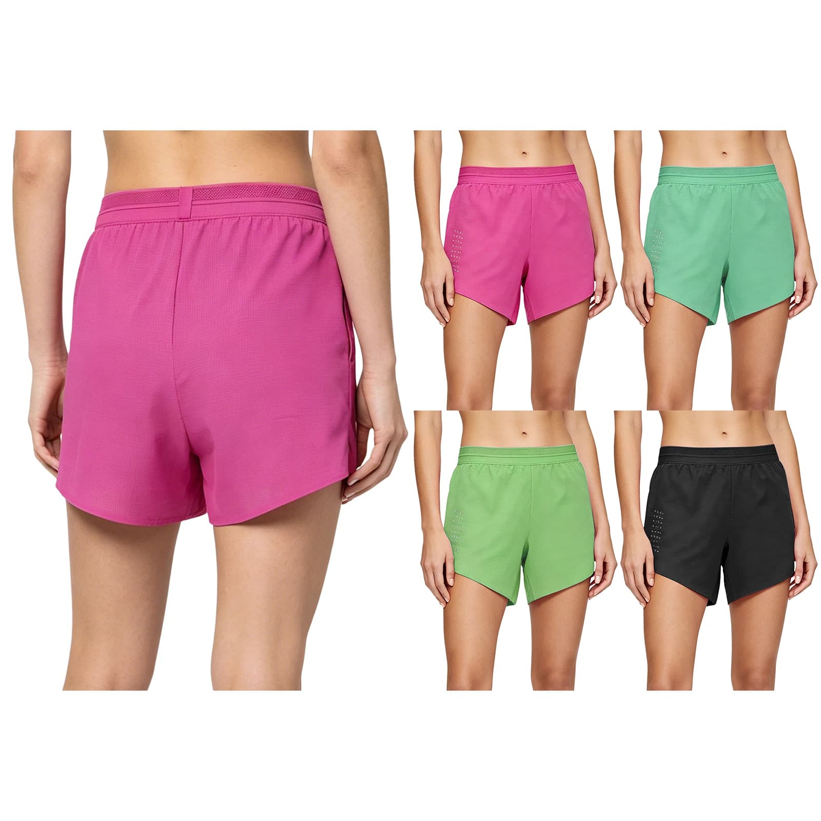 Pantaloncini sportivi da donna con spacco laterale, coulisse in vita, asciugatura rapida e slip integrato per corsa, ciclismo, yoga e allenamento