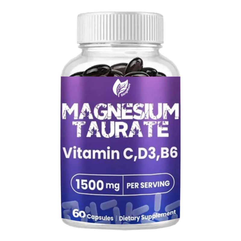 Integratore di Taurina e Magnesio 1500mg, Contiene Vitamine B6, C e D3, Alto Assorbimento Energetico, Vegetariano, Senza Glutine