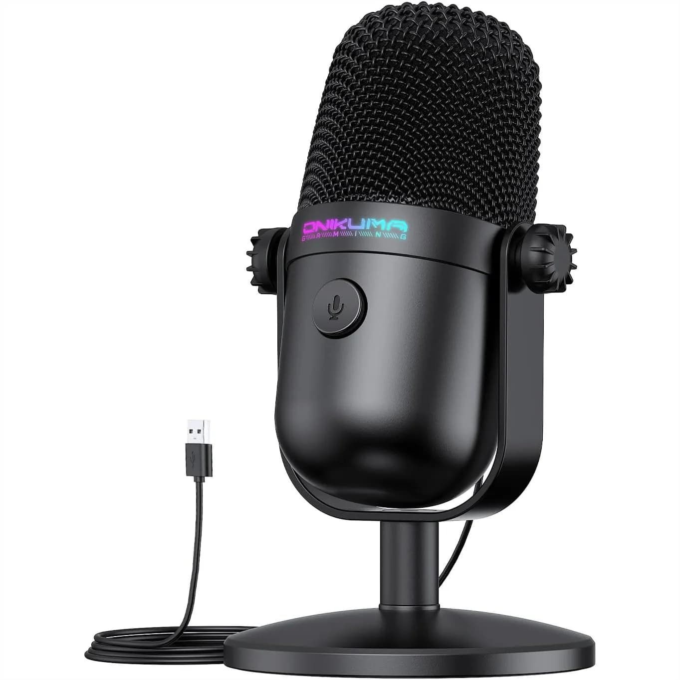Microfono USB da Gaming con Cancellazione del Rumore, Microfono a Condensatore Cardioide per Streaming, Registrazione, Podcast, Compatibile con