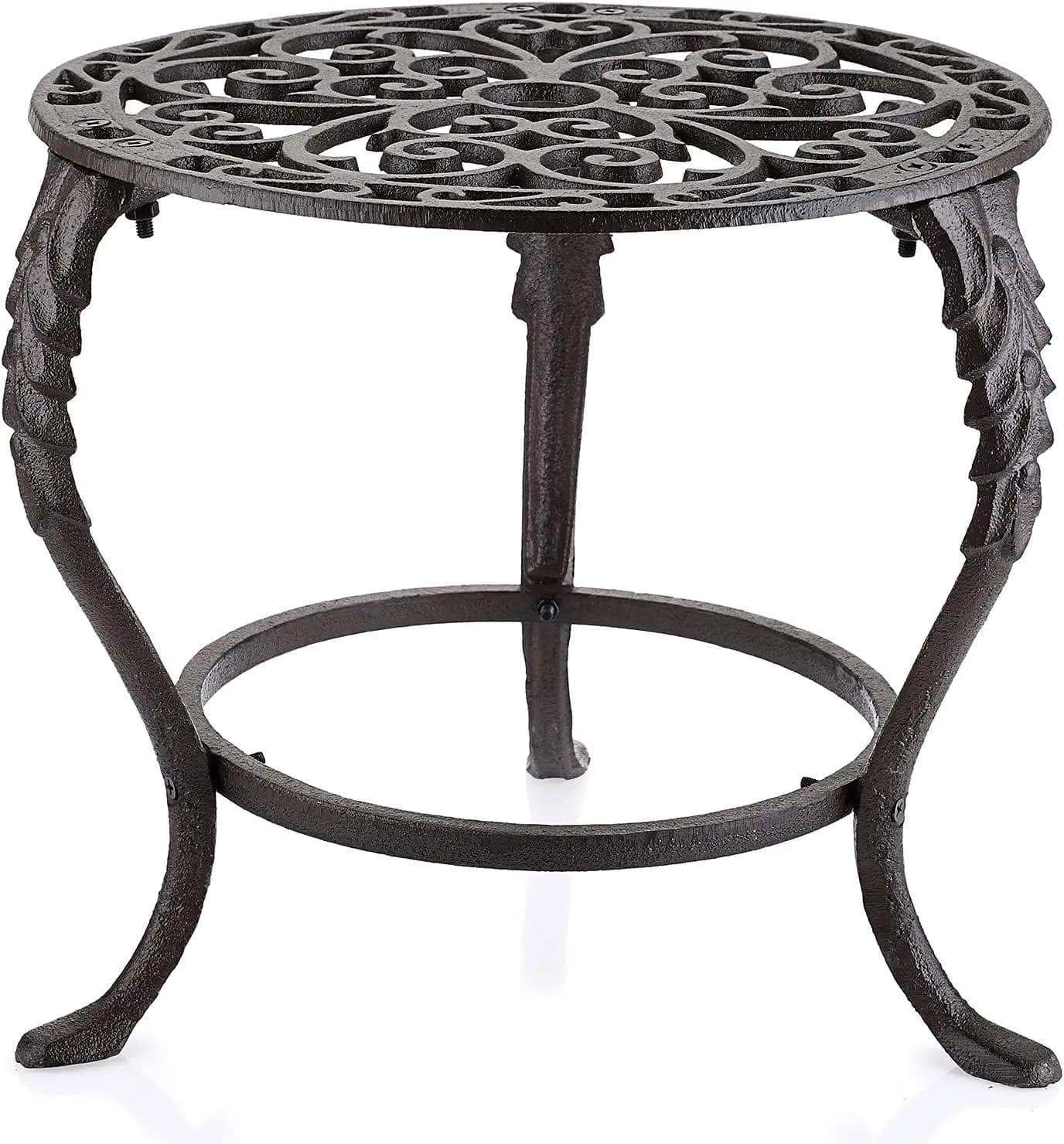 Supporto per Piante in Ghisa Resistente, Portavaso Rustico Vintage, Scaffale in Metallo per Interni ed Esterni per Casa e Giardino