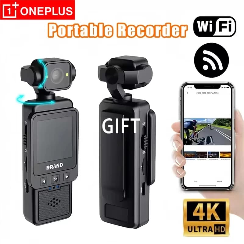 OnePlus Waterproof Action Camera with LCD Screen Touch Front and Back Screen Portable Video HD 4K 1080P Screen 180° Rotation