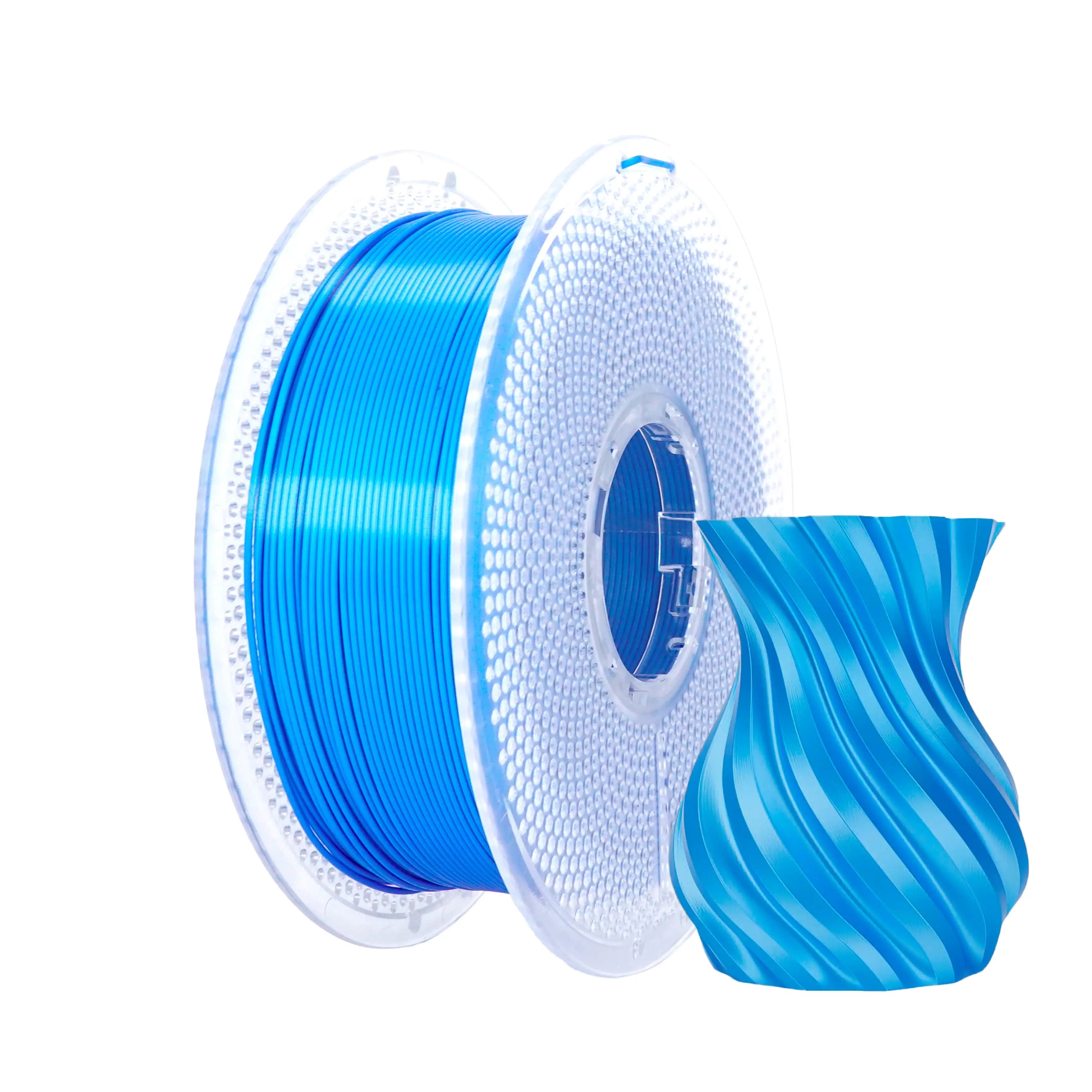 Filament Silk PLA+ 1Kg Blue Sky 1.75mm, Suitable for most printers 1000g (2.2 pounds) PLA Filament for 3D Printer, PLA+Silk 1Kg Blue Sky