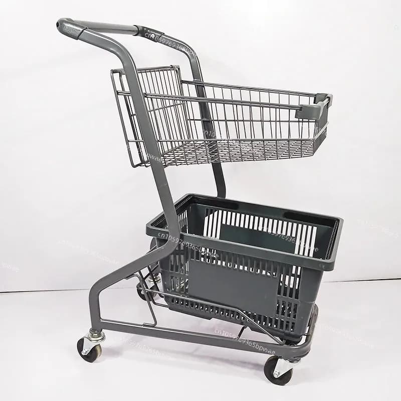 Carrello doppio da supermercato per influencer, per l'acquisto di bambole, snack, gioielli, per chioschi, minimarket, KTV, campeggio