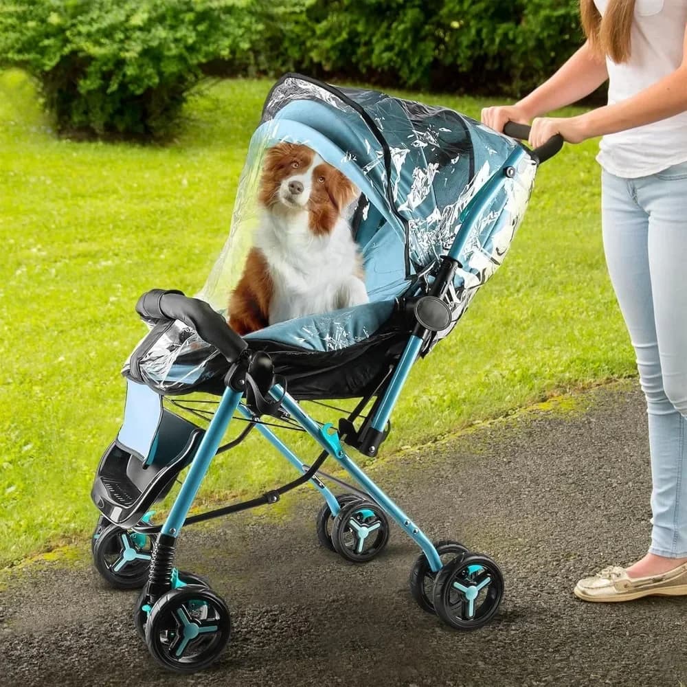 Copertura Antipioggia Universale per Passeggino, Protezione Trasparente e Traspirante da Vento e Sole per Bambini/Animali Domestici, Accessorio Impermeabile per Carrozzina