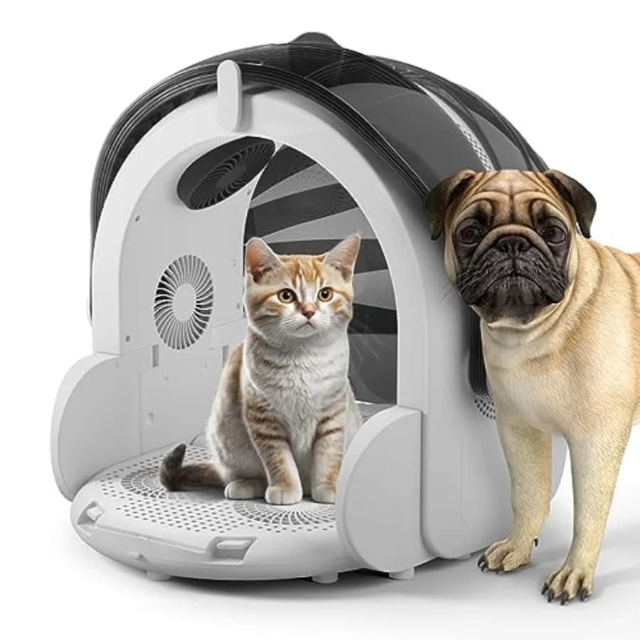 Automatic Hair Dryer Box for Cats and Small Dogs Foldable and Large Capacity 8 High-Velocity Fans 360° Airflow Temperature Cont