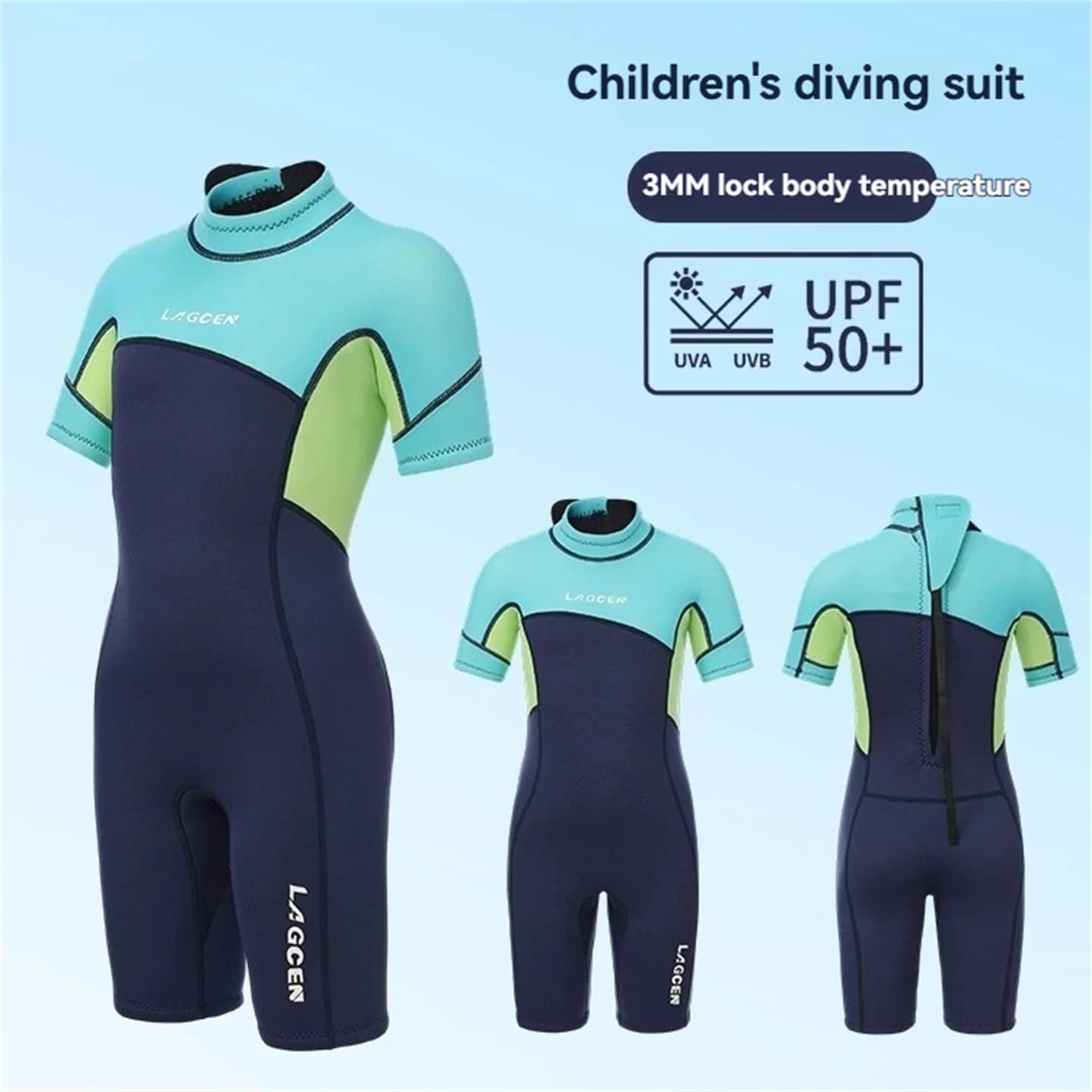 Summer Children 3MM Short Sleeved Neoprene Diver Mute For Kids Sun-resistant whole costume Snorkeling Surf Thermal bath costume