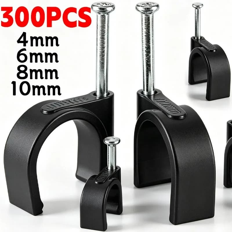 Carbon Steel Nails Clips Wire Fasteners Wall Mounting Desk Cord Management Electrical Cord Tie Holders Cables Wiring Accessories