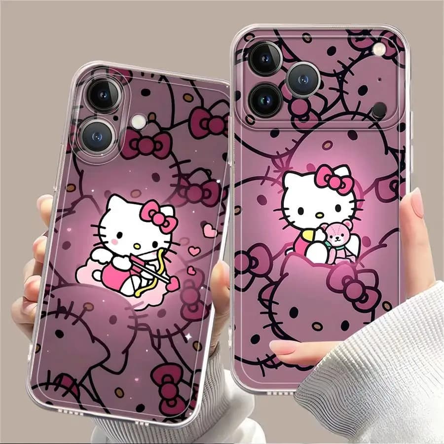 Cover for iPhone 17 Pro Max XR 12 Mini 13 Pro Air 15 XS Max 11 14 Plus 7 8 16 Case Morbida Sanrio Hello Kitty