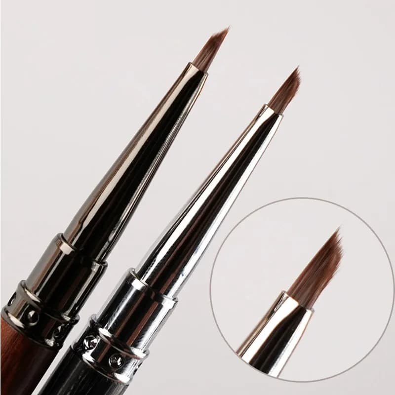 1/2PCS Round Wood Handle Triangular Brush Nail Art Brush Painting Drawing Pen Acrylic Gel UV Extension Brush