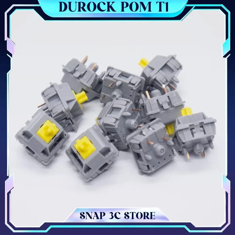 Interruttori Tattili DUROCK POM T1 Sunflower, Switch Meccanici Full POM da 67g, Interruttori Hot Swap a 5 Pin per Tastiere da Gaming
