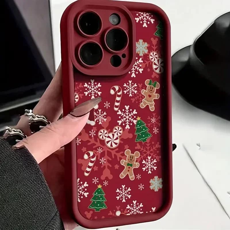 Custodia per telefono di design natalizio invernale per iPhone 16 15 14 13 Pro Max 11 12 X XR XS Max 16E 7 8 Plus Custodia morbida in silicone antiurto