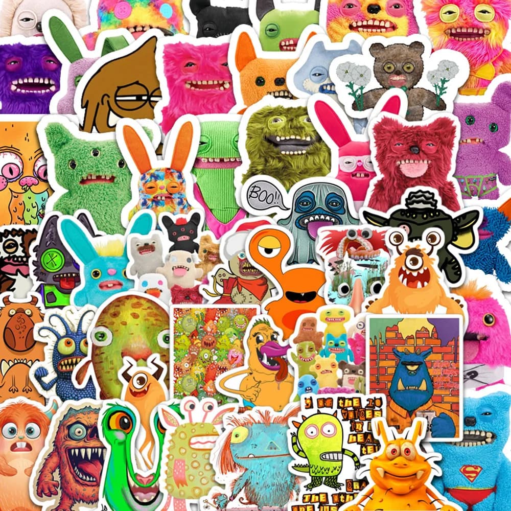 50 pz Fugglers Simpatici Adesivi Denti Brutti Mostro Anime Articoli di Arte di Cancelleria Paster Decorazione della Tazza di Acqua Per Bambini Giocattoli Classici Regalo