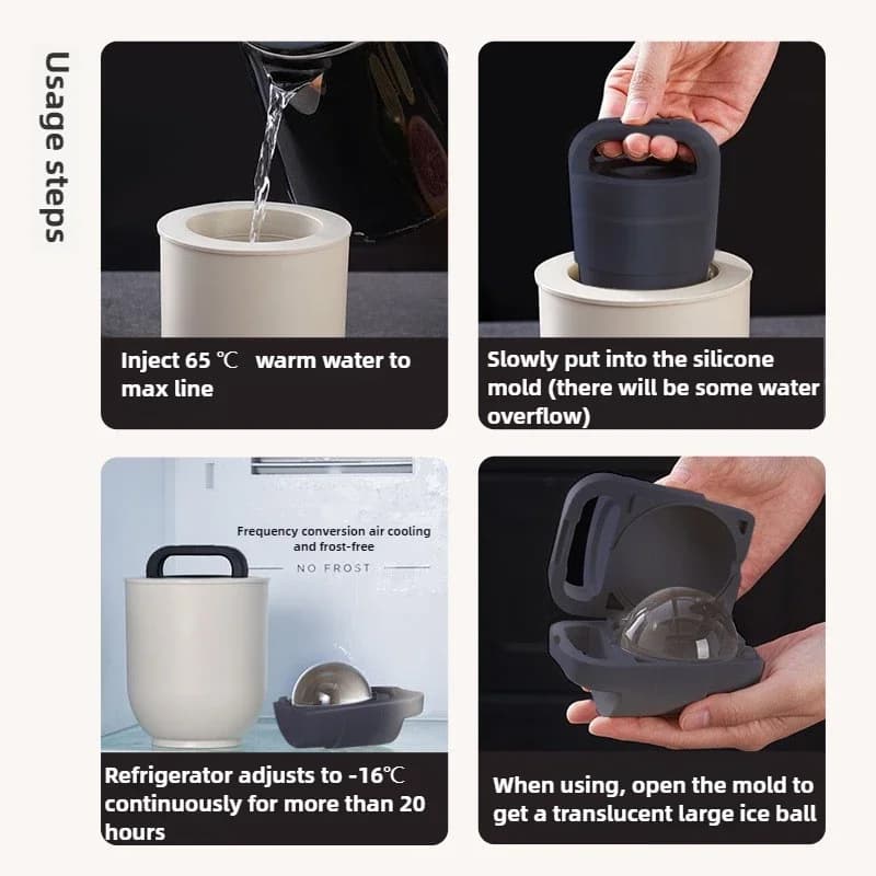 Grande produttore di palline di ghiaccio in silicone e palline di ghiaccio rotonde con stampo per ghiaccio al whisky per cocktail e Bourbon