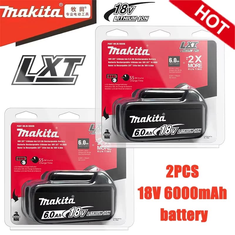 di Original Makita BL1860 18V 6AH Battery for Electric Lithium Ion Tools, Makita BL1840 BL1850B BL1860B Electric Tool Battery, 18V Charger