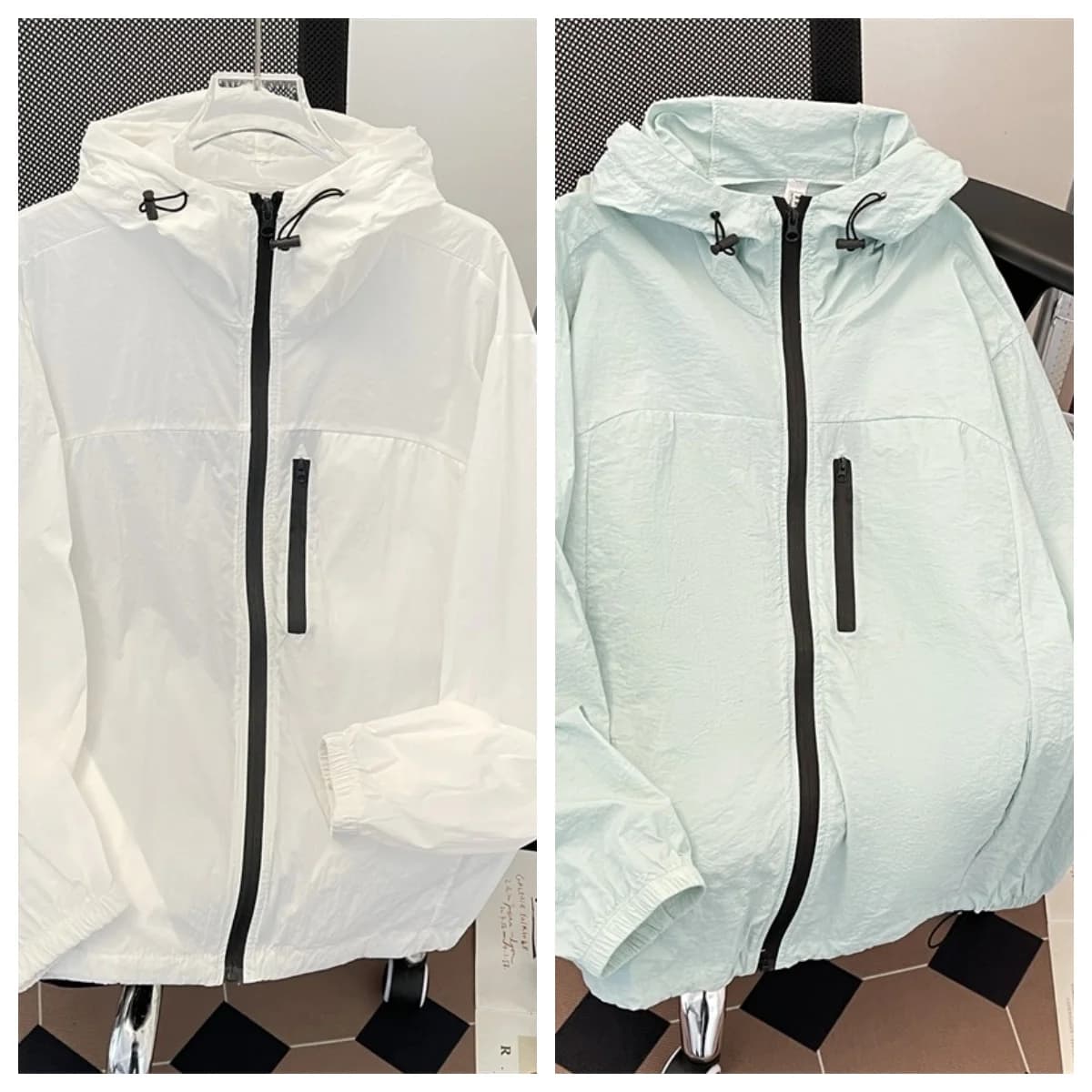 Men's sun protective clothing, ultra-thin and breathable summer jacket, trendy for students, wide and casual.