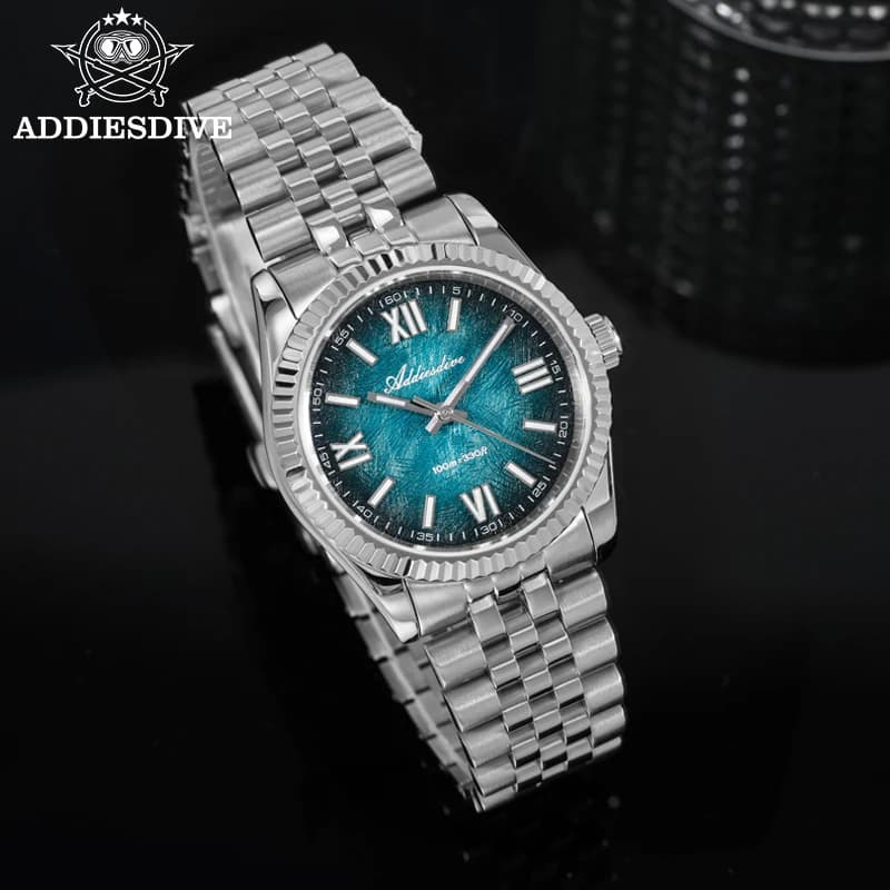 ADDIESDIVE Quartz watches Sapphire crystal Movement VH31 BGW9 Luminous luxury wristwatch 10Bar Waterproof 36mm Elegant men's watch