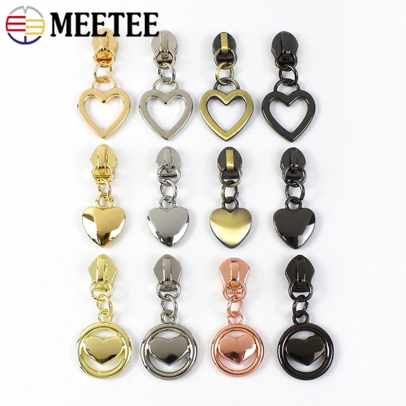 5-50 pezzi 5 # Cursore per cerniera per cerniere in nylon Nastro cursori per cerniere a cuore Borsa per testa Scarpe Kit di riparazione per tirare con cerniera Accessori per cucito fai-da-te