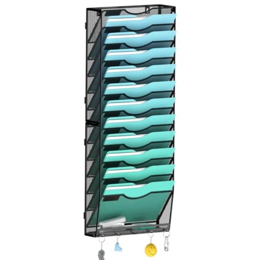 Organizzatore da Parete per Documenti, Porta Cartelle da Parete, Organizzatore per Cartelle da Appendere