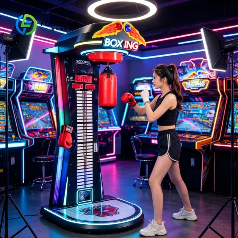 Customized Arcade Street Amusement Coin Operated Boxing Games Machine Electronic Boxing Sports Punching Bag Vending Machine