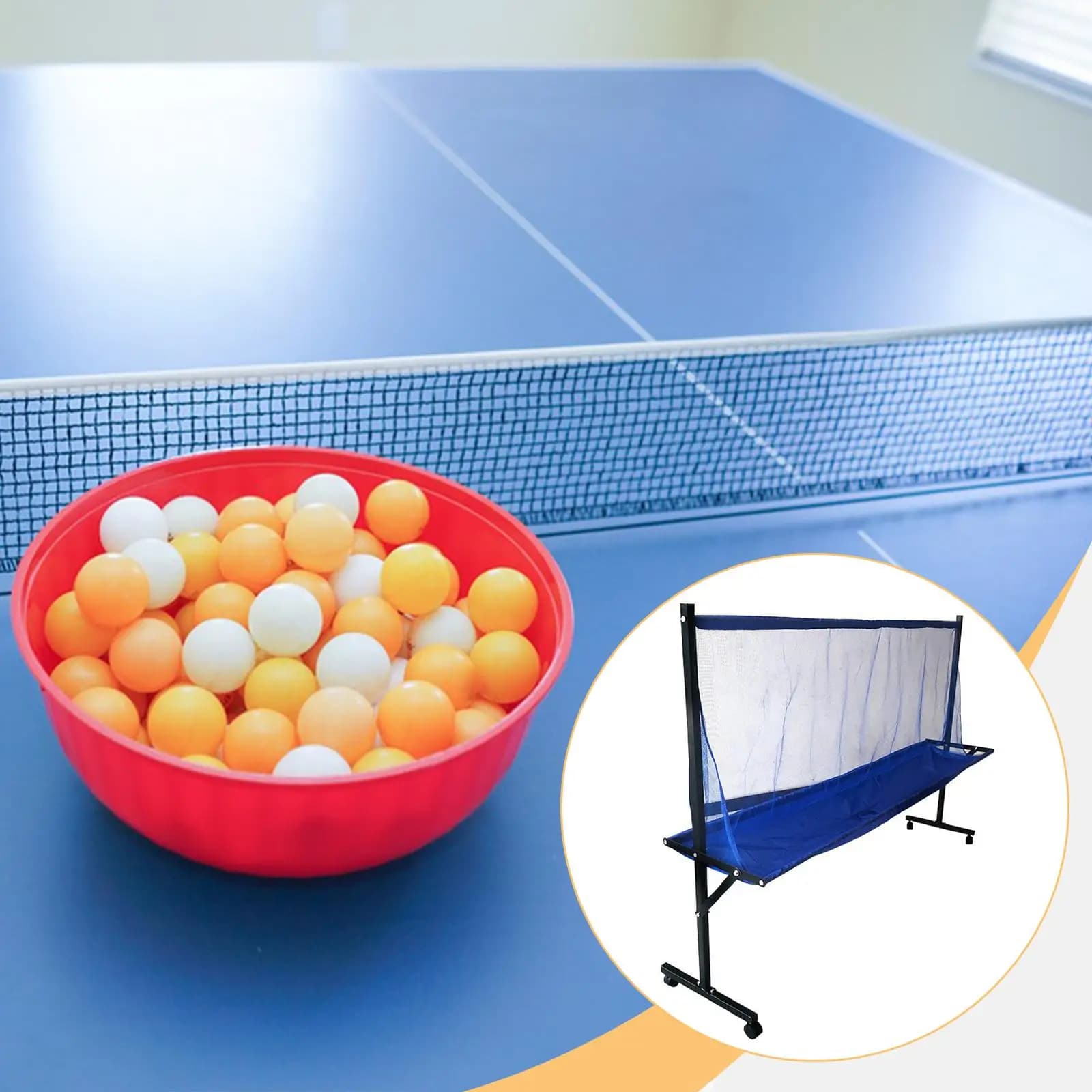 Forniture per rete da collezione per ping pong Rete per riciclaggio di palline leggera e leggera, facile da montare, mobile per robot