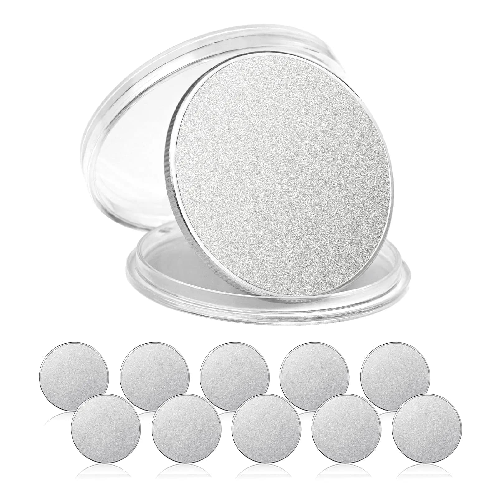 1 pz vuoto sfida moneta co2 incisione laser monete vuote ottone massiccio in lega di zinco modello placcato argento per incisione artigianale fai da te