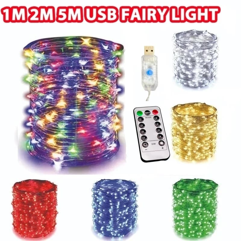 USB Connected String Light 5M/10M/20M/30M 8 Mode Remote Control Lights Garlands Fairy Wedding Christmas Holiday Decor New Year lamps