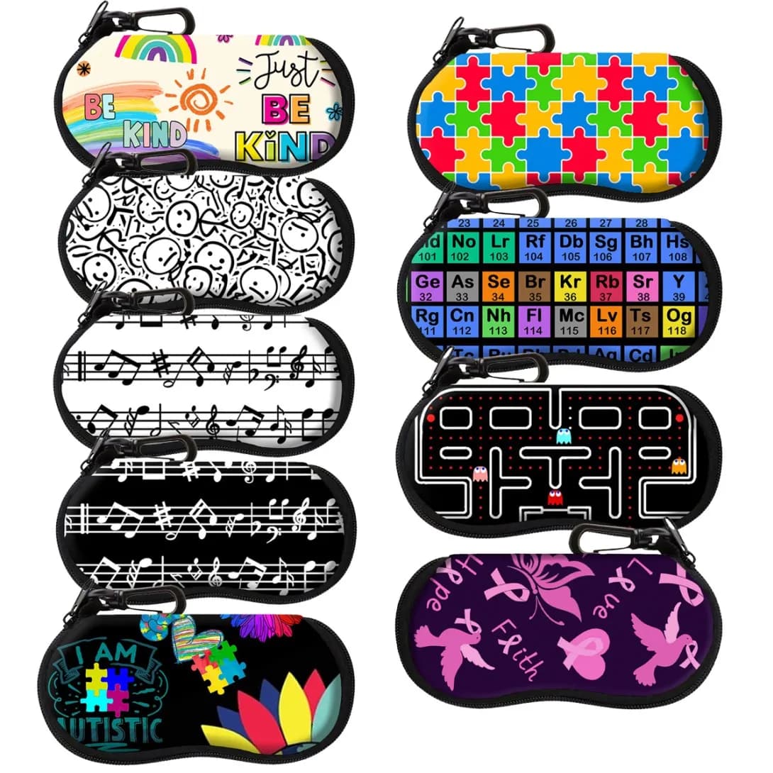 Occhiali con notazione musicale Custodia per autismo Occhiali Guscio protettivo Accessori per abbigliamento Uomo Donna Borsa per occhiali alla moda Regali per gli amici
