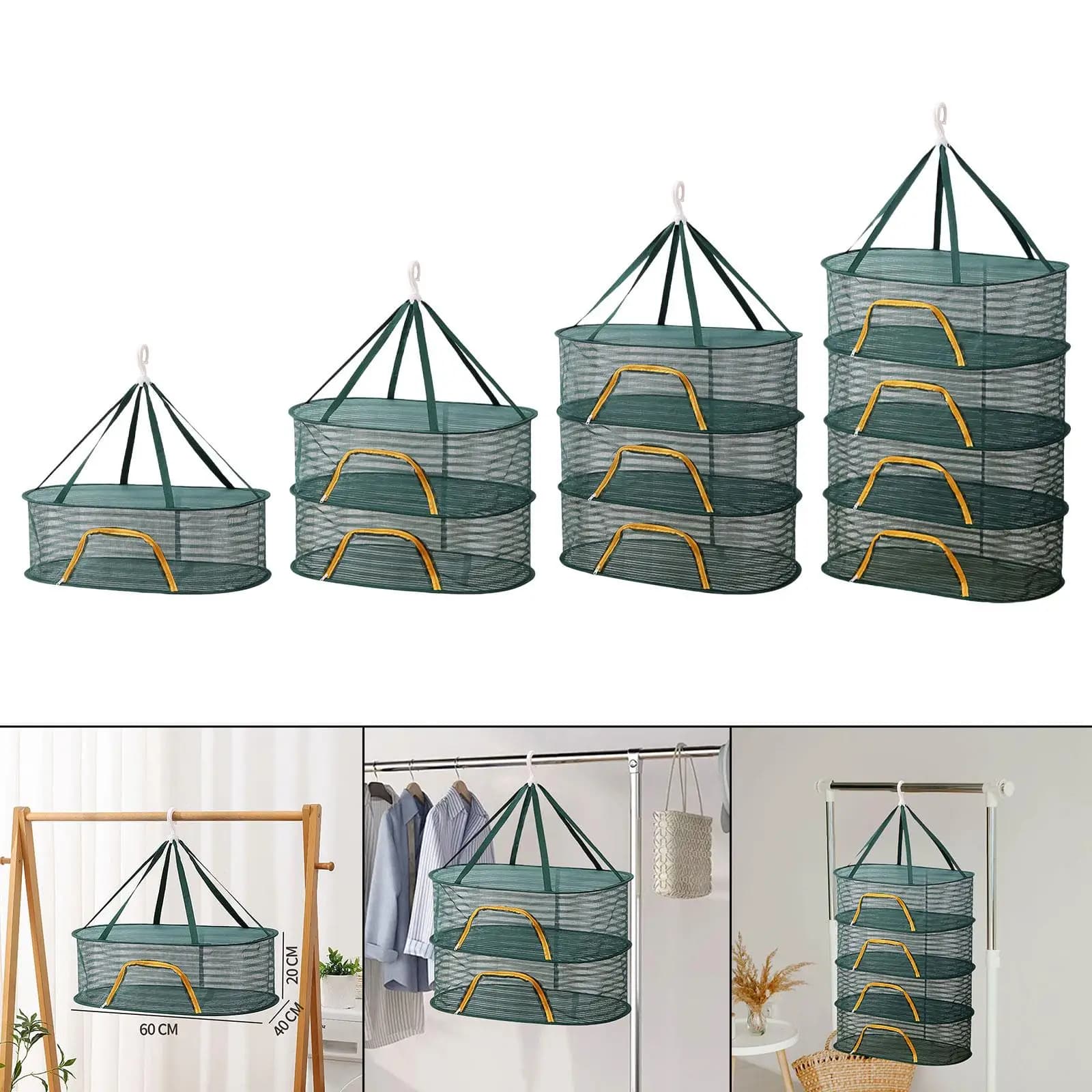 Fishing Drying Net Large Capacity Dryer Foldable Lightweight Multifunction Hanging Mesh Net for Tea Spices Fruits Tableware Meat