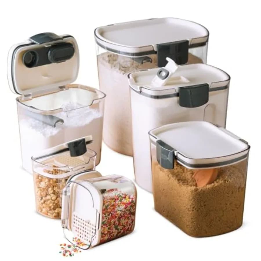 Set di Contenitori Ermetici ProKeeper per Cucina, per Farina, Zucchero e Altro, Mantiene gli Ingredienti Freschi con Accessori