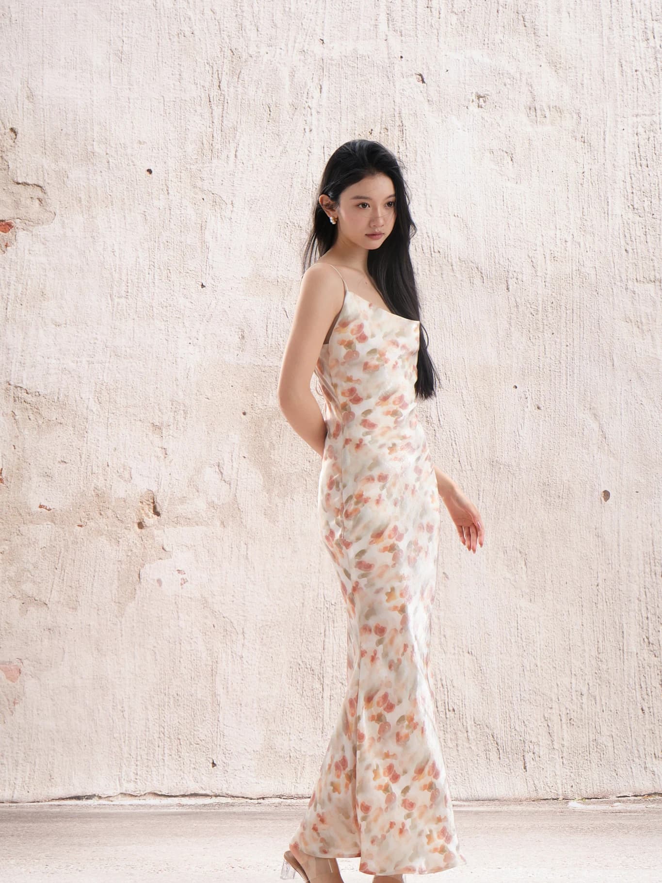 FlowerinMood Daylight Swinging War Skirt Abito Lungo Estivo con Scollo all'Americana, Cintura in Vita, Schiena Scoperta e Spalline, a Vita Alta