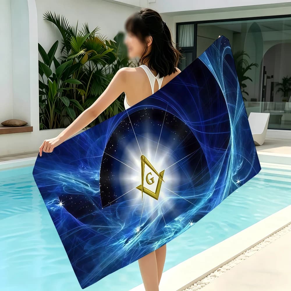 Asciugamano Massonico Leggero e Portatile per Yoga, Palestra, Nuoto, Spiaggia, Viaggi e Sport, Resistente alla Sabbia