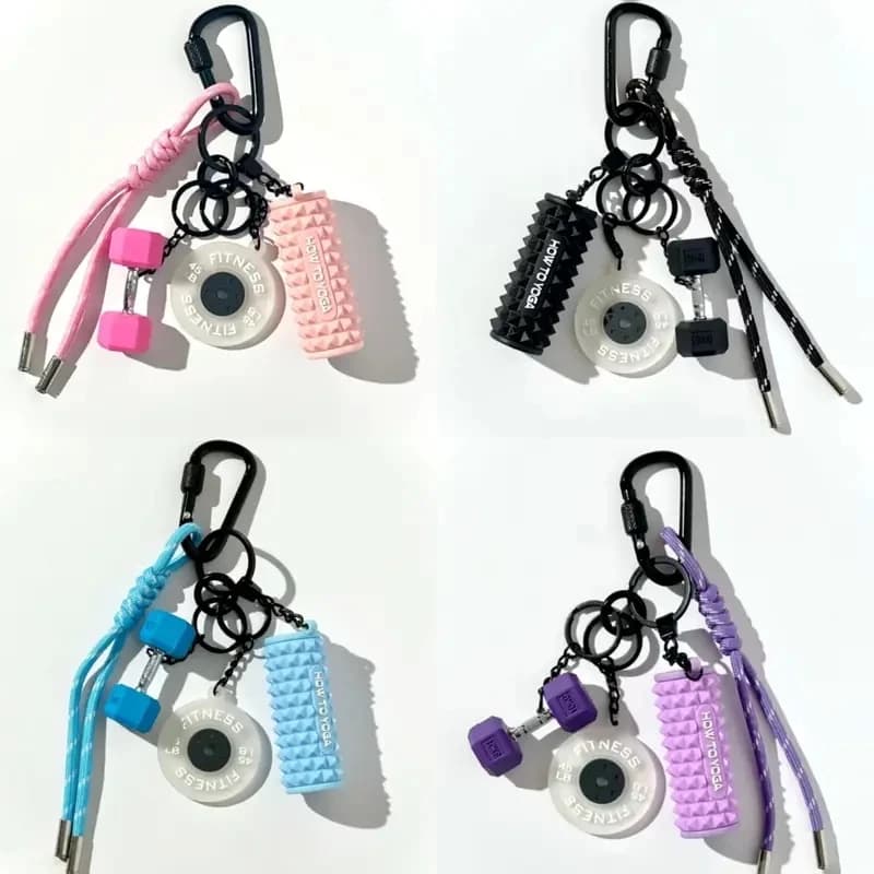 Finger Massage Mini Foam Roller Keyring Silicone Sports Style Foam Roller Shaped Keychain Trinket Anti-Lost How To Yoga Keychain
