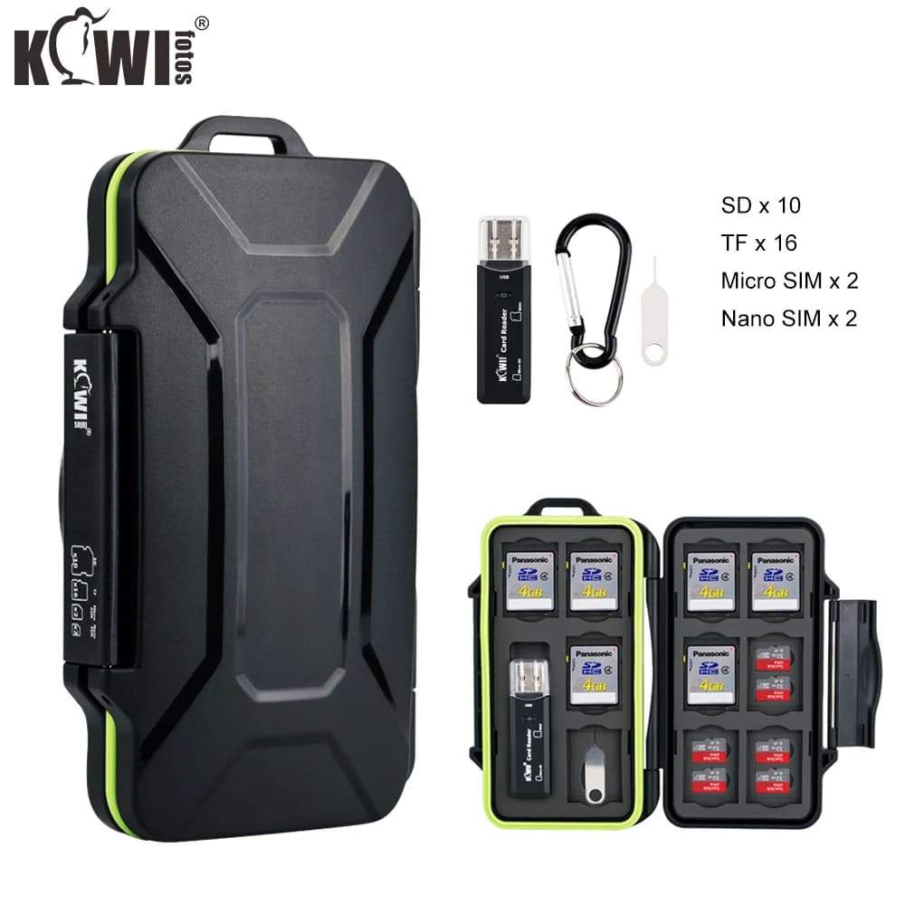 Custodia per scheda di memoria impermeabile SD SDHC SDXC Micro SD TF Micro SIM Nano SIM Card Holder Storage Box Organizer e lettore di schede usb 3.0