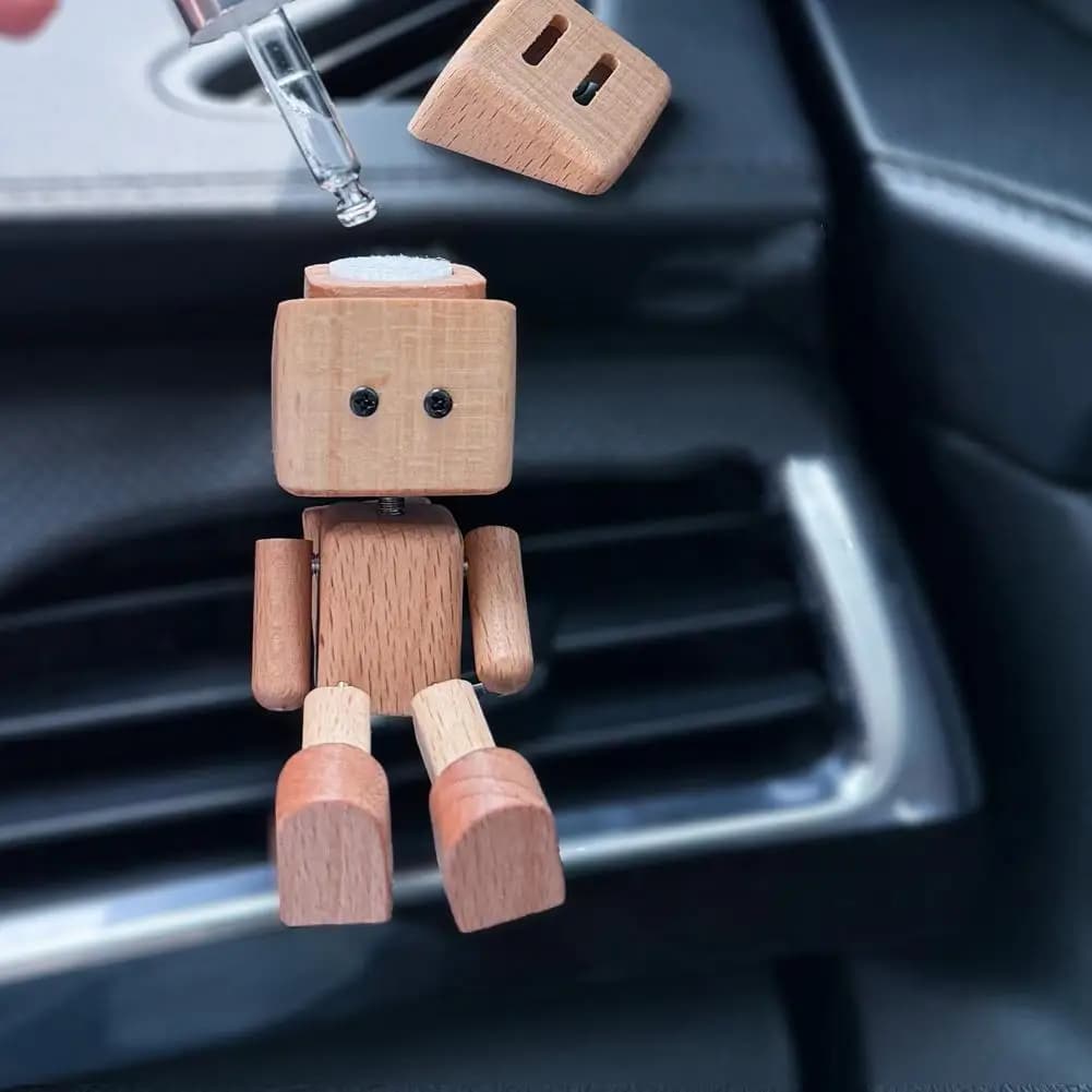 Legno di noce Persone Auto Aromaterapia Interni auto Pendolo Gamba oscillante Fragranza Decorazione console centrale per auto carina a lunga durata