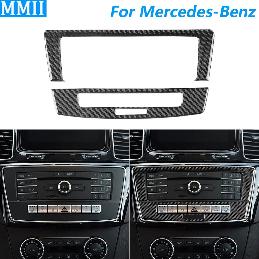 Per Mercedes-Benz GLE GLS W166 2016-2019 In Fibra di Carbonio Radio CD Sedile di Ventilazione Pannello di Controllo Della Copertura Trim Accessori Auto adesivo