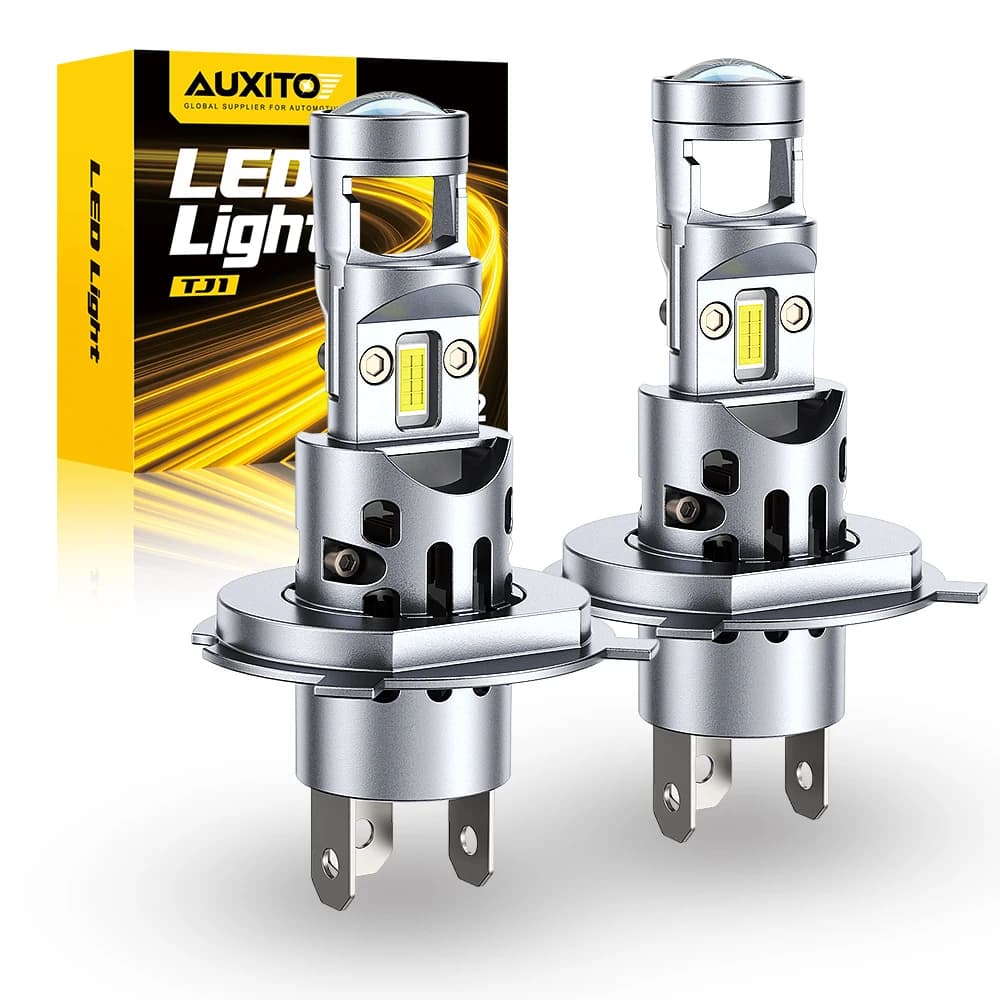 AUXITO 2 Pz Mini H7 HA CONDOTTO LA Lampada Del Faro H4 Proiettore A LED Lente Lampadina Canbus Fascio Alto/Basso 20000LM H4 Moto Faro 12 V Per LHD