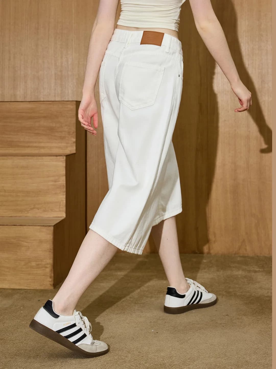 Modern Retro Wide Leg Jeans Coolhut A-Line Slimming Seven-Foot Women's Casual Cotton Straight Cut Mid-Length Summer New