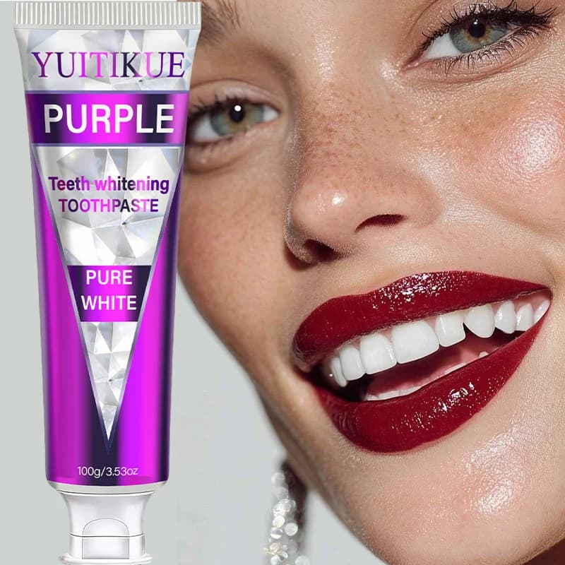 White toothpaste purple YUITIKUE | Pure white formula for bright and clean teeth | 100g
