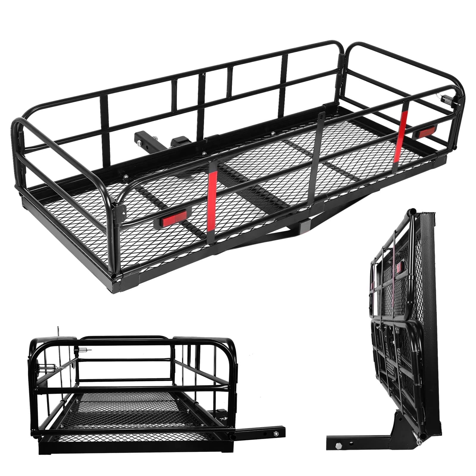 Portapacchi per Gancio Traino, Capacità 227 kg, Compatibile con Ricevitore da 2 Pollici, 152x61x36 cm, con Stabilizzatore per SUV, Pickup e Rimorchi
