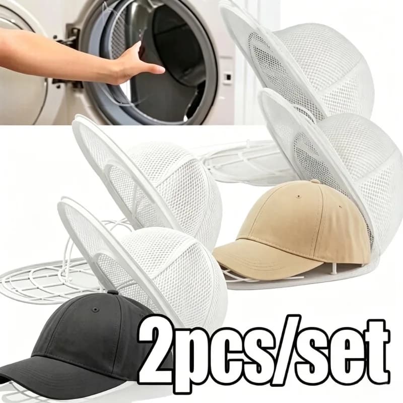 2pcs/set (Hat Washing Bag and Hat Rack) Baseball Cap Washer Set, Laundry Cleaning Accessories for Hat Washing, Closet Storage